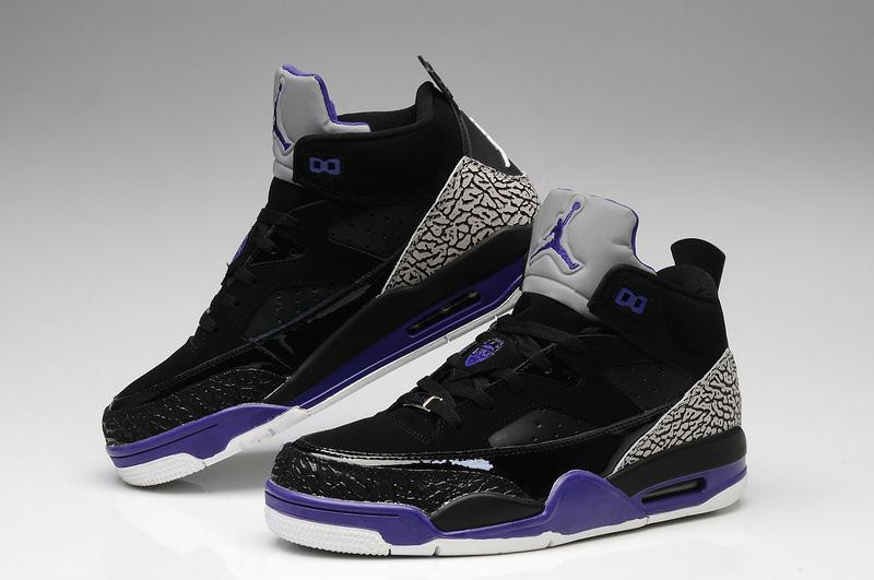 Nike Air Jordan Spizike Black Grey Purple White Shoes - Click Image to Close