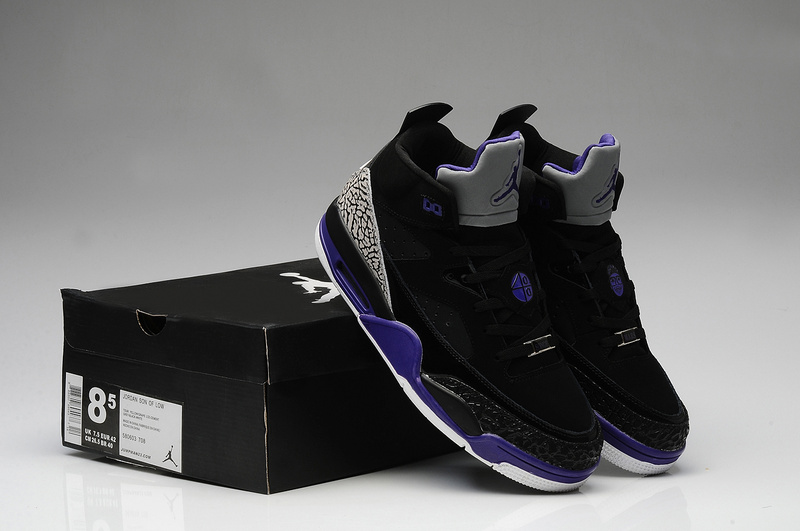 Nike Air Jordan Spizike Black Grey Purple White Shoes - Click Image to Close