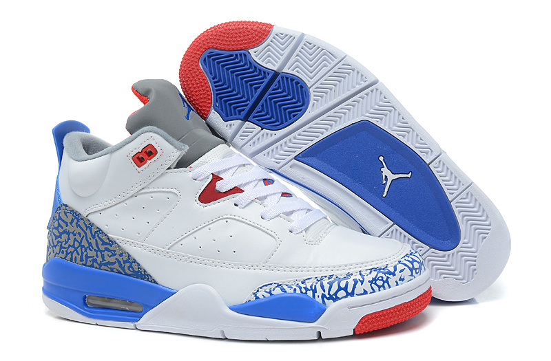 Nike Air Jordan Spizike White Blue Red Shoes - Click Image to Close