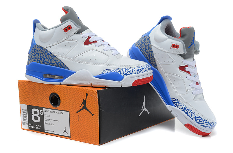 Nike Air Jordan Spizike White Blue Red Shoes - Click Image to Close