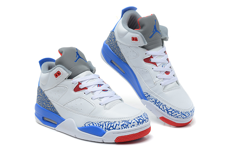 Nike Air Jordan Spizike White Blue Red Shoes - Click Image to Close