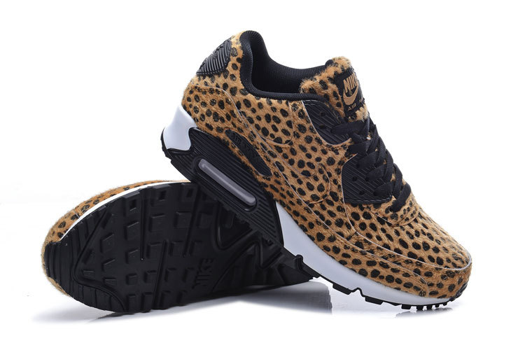 New Cheetah Print Air Max 90 Brown Black Shoes - Click Image to Close