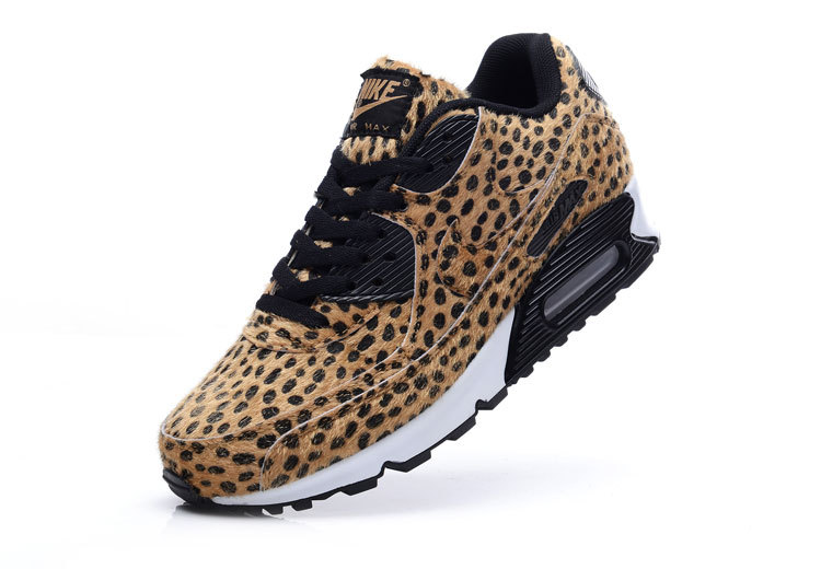 New Cheetah Print Air Max 90 Brown Black Shoes - Click Image to Close