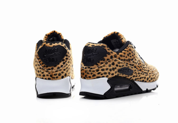 New Cheetah Print Air Max 90 Brown Black Shoes - Click Image to Close