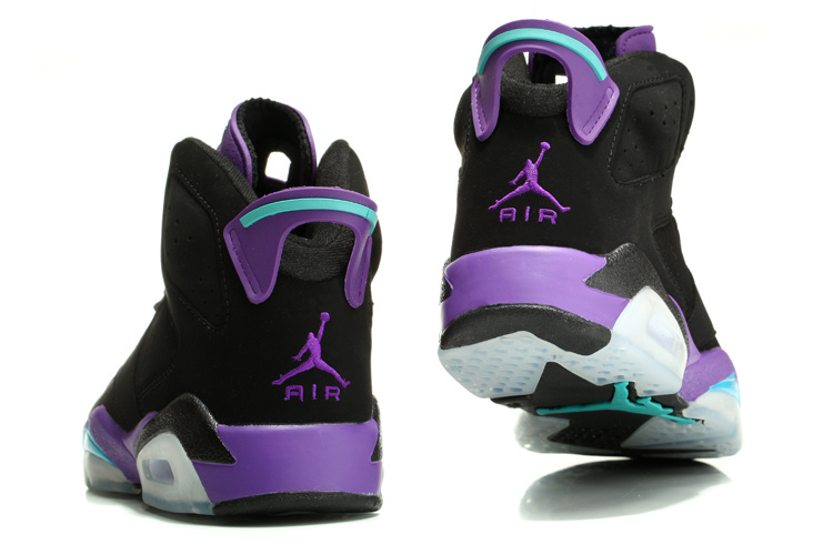 Nike Joran 6 Retro Shoes Black Purple Black Blue For Women - Click Image to Close