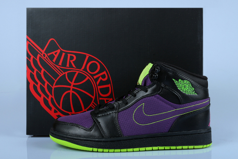 purple green and black jordans