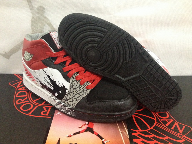 New Air Jordan 1 Retro Black Red White Shoes - Click Image to Close