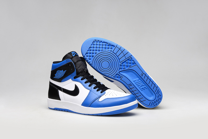 Nike Air Jordan 1 Retro Blue White Black Basketball Shoes - Click Image to Close