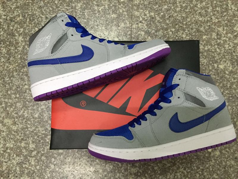 Nike Air Jordan 1 Retro Grey Blue Purple 2016 Shoes