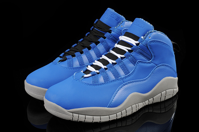 New Air Jordan 10 Blue Grey Shoes - Click Image to Close