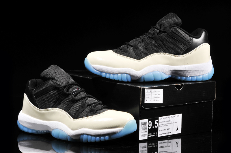 2014 Nike Air Jordan 11 Low Black Grey Blue Shoes - Click Image to Close