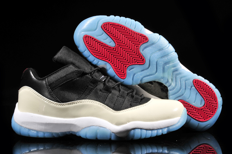 2014 Nike Air Jordan 11 Low Black Grey Blue Shoes - Click Image to Close