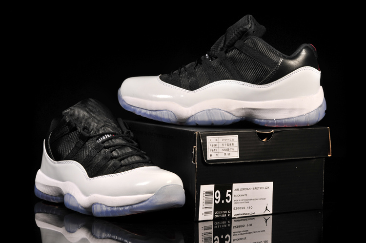 2014 Nike Air Jordan 11 Low Black Grey Shoes - Click Image to Close