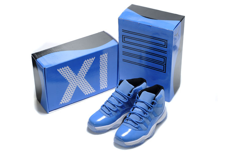 2014 Nike Air Jordan 11 Retro Blue White Basketball Shoes