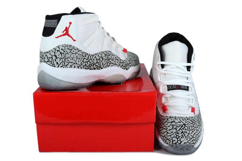 2014 Nike Air Jordan 11 White Grey Cement Shoes - Click Image to Close