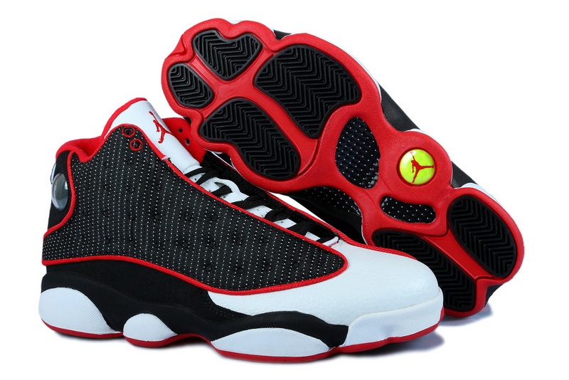 New Jordan 13 Black White Red With 3D Eye And Recoil Air Cushion - Click Image to Close