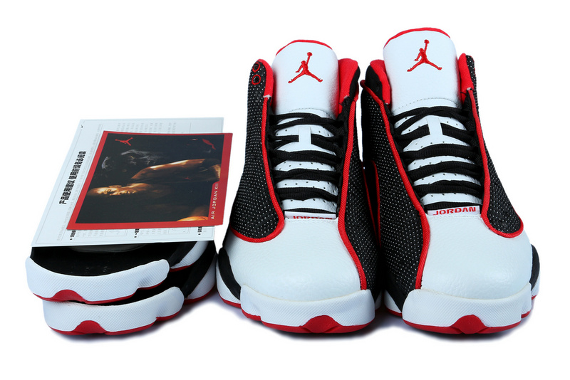 New Jordan 13 Black White Red With 3D Eye And Recoil Air Cushion - Click Image to Close