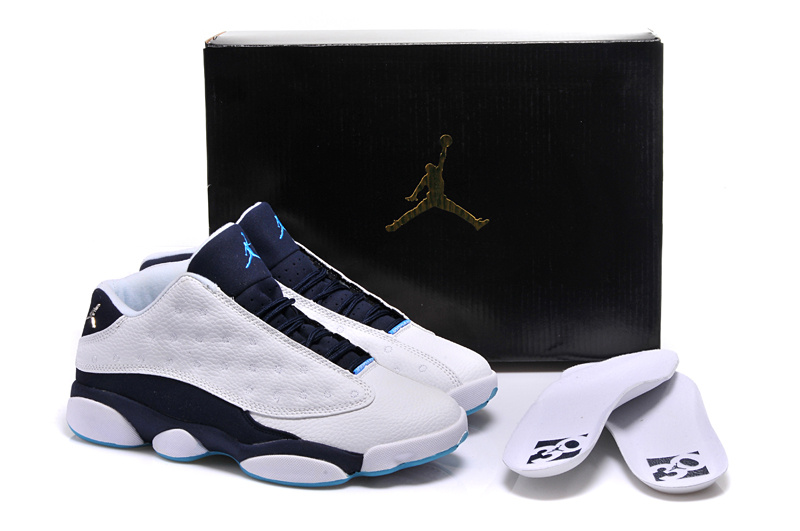 New Nike Air Jordan 13 GS White Blue Shoes For Women - Click Image to Close
