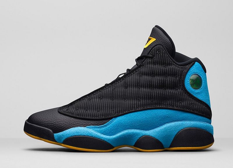 Nike Jordan 13 Retro Black Blue Yellow Shoes - Click Image to Close