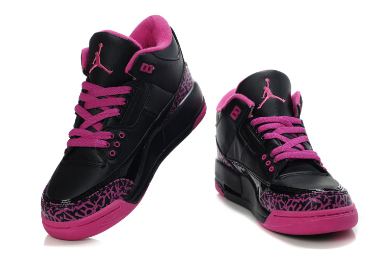 Nike Jordan 3 Black Red For Women - Click Image to Close