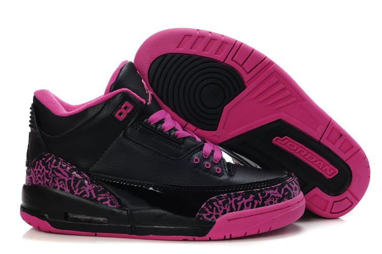 Nike Jordan 3 Black Red For Women - Click Image to Close