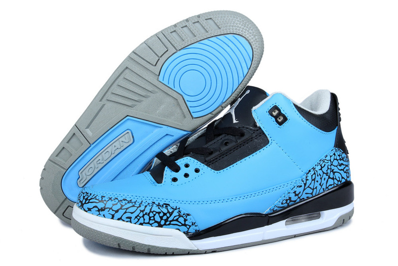 New Nike Jordan 3 Retr Blue Moon Black Shoes - Click Image to Close