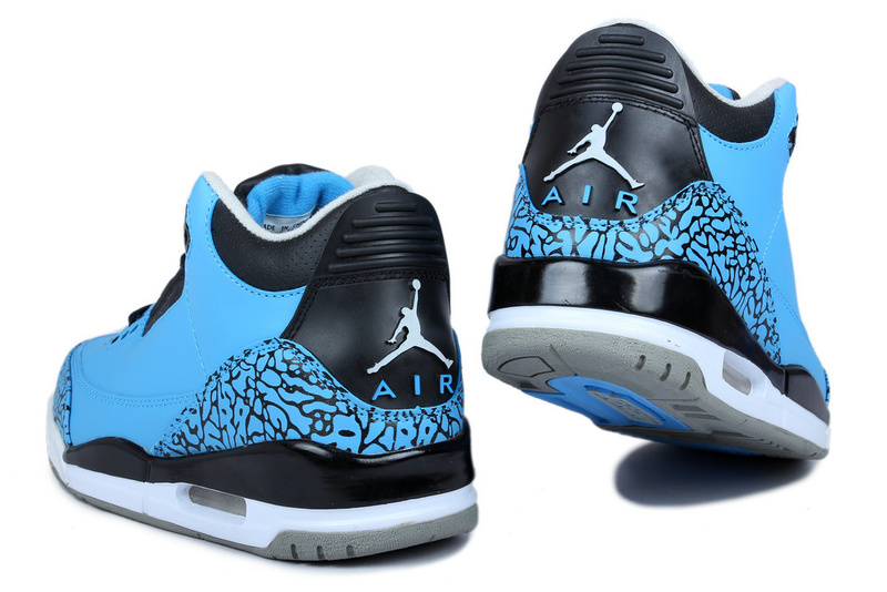 New Nike Jordan 3 Retr Blue Moon Black Shoes - Click Image to Close