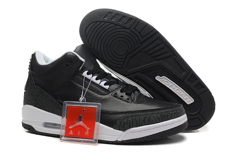 New Nike Jordan 3 Retro Basketball Shoes Black Cement White