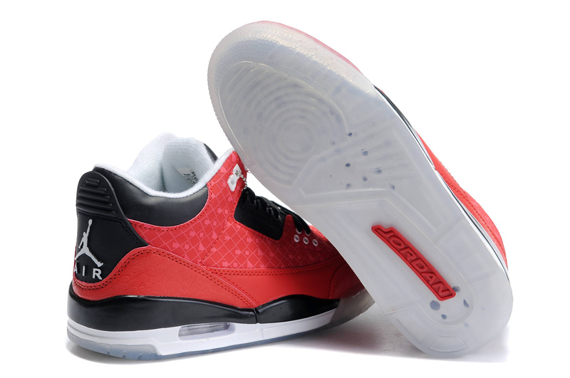 New Nike Jordan 3 Retro Carve Red Black White Shoes - Click Image to Close