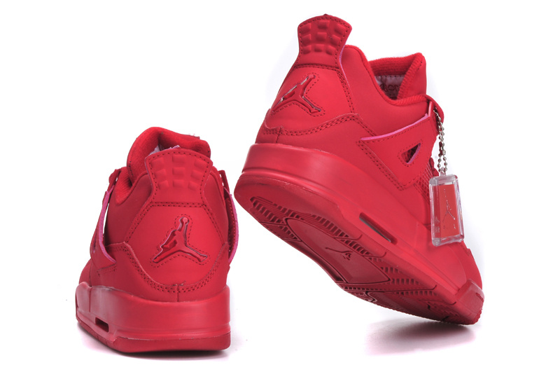 Nike Jordan 4 All Red Shoes For Women - Click Image to Close