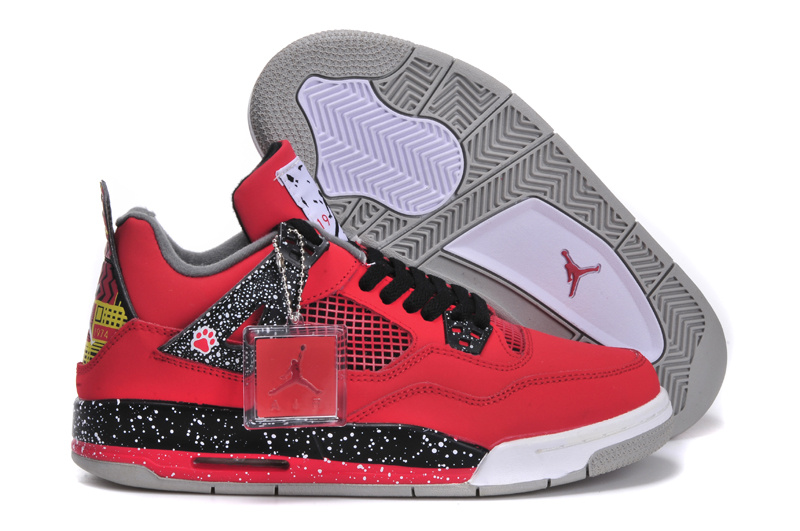 Nike Jordan 4 Red Black White Shoes For Women