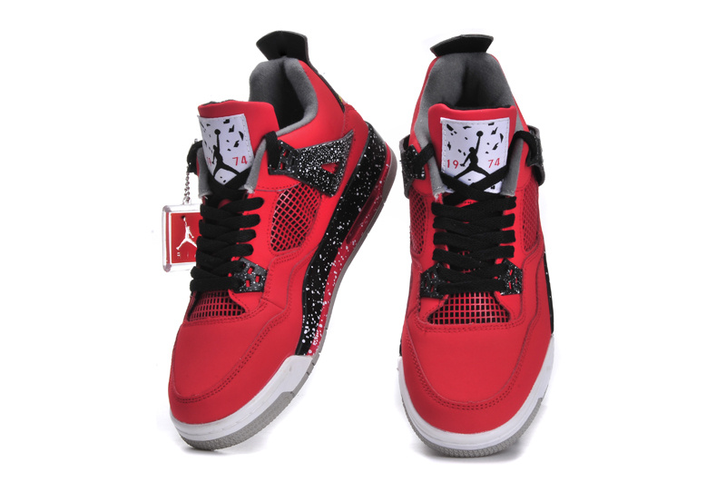 Nike Jordan 4 Red Black White Shoes For Women - Click Image to Close