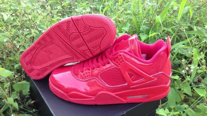 New Jordan 4 Retro All Red Shoes
