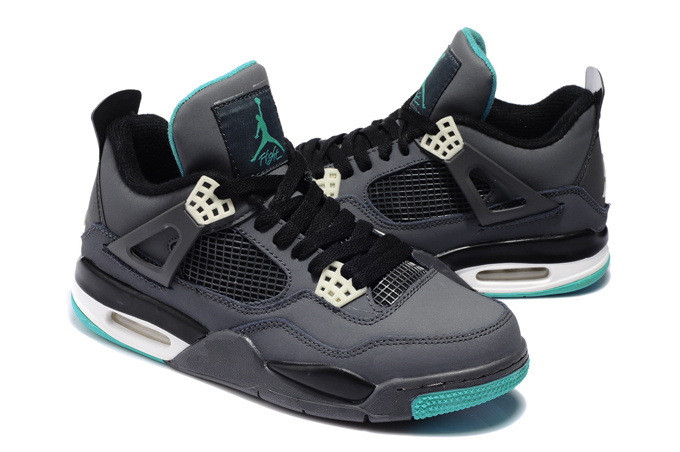 New Jordan 4 Retro Grey Blue Shoes