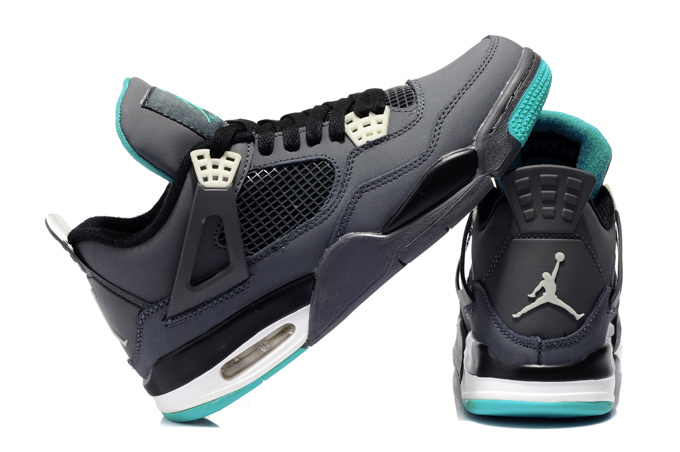 New Jordan 4 Retro Grey Blue Shoes