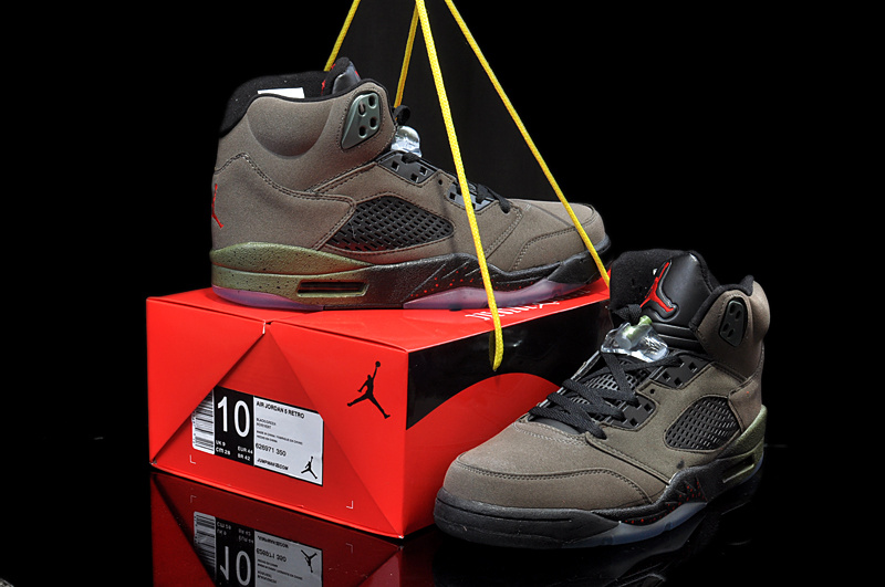 New Nike Air Jordan 5 Hardback Edition Army Black Shoes - Click Image to Close