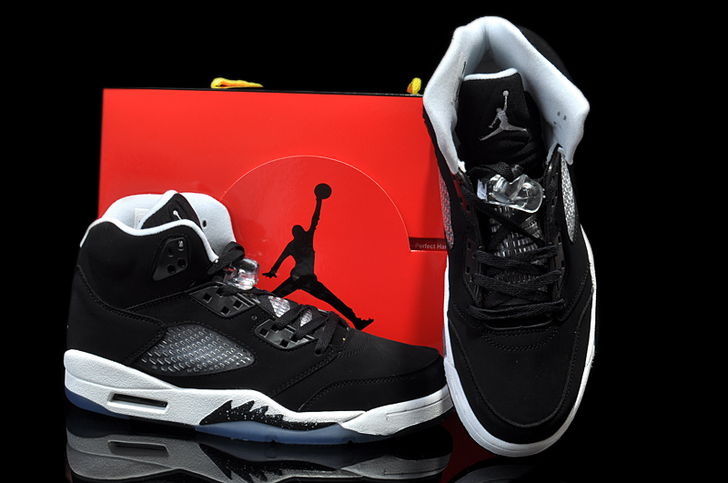 New Nike Air Jordan 5 Hardback Edition Black White Shoes - Click Image to Close