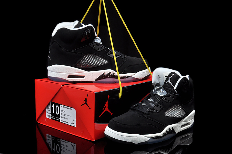 New Nike Air Jordan 5 Hardback Edition Black White Shoes