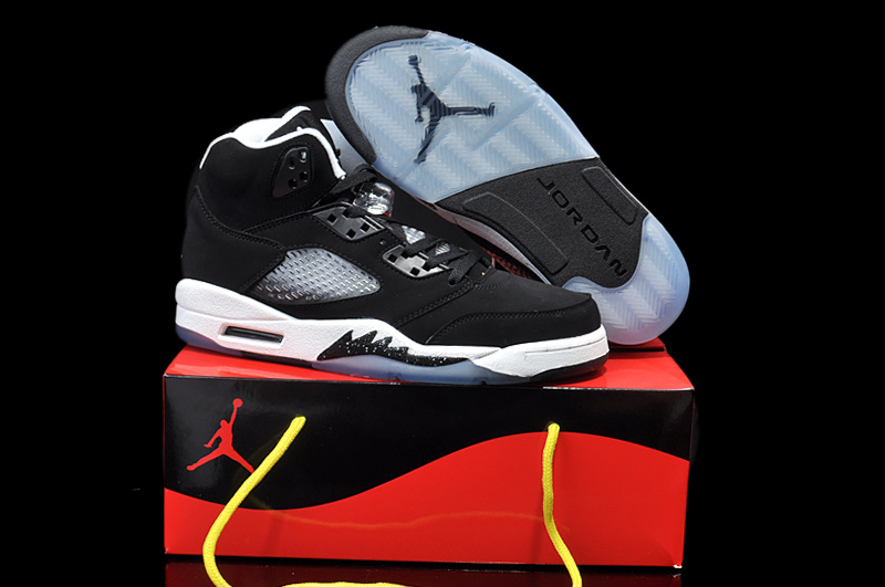 New Nike Air Jordan 5 Hardback Edition Black White Shoes - Click Image to Close