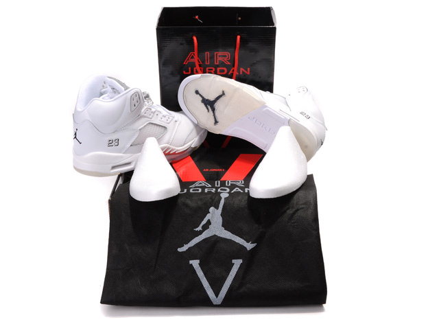 New Nike Air Jordan 5 Hardpack All White Shoes