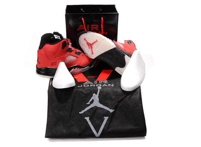 New Nike Air Jordan 5 Hardpack Red Black White Shoes