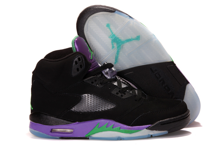 New Nike Air Jordan 5 Retro Black Purple Shoes - Click Image to Close