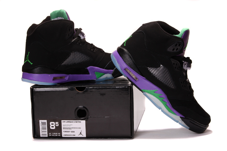 New Nike Air Jordan 5 Retro Black Purple Shoes - Click Image to Close