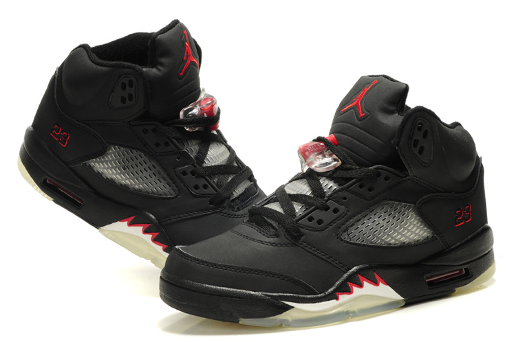 Nike Jordan 5 Retro Black Red White For Women