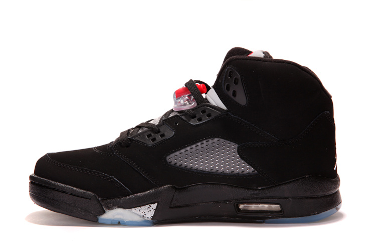 New Nike Air Jordan 5 Retro Black Silver Shoes - Click Image to Close