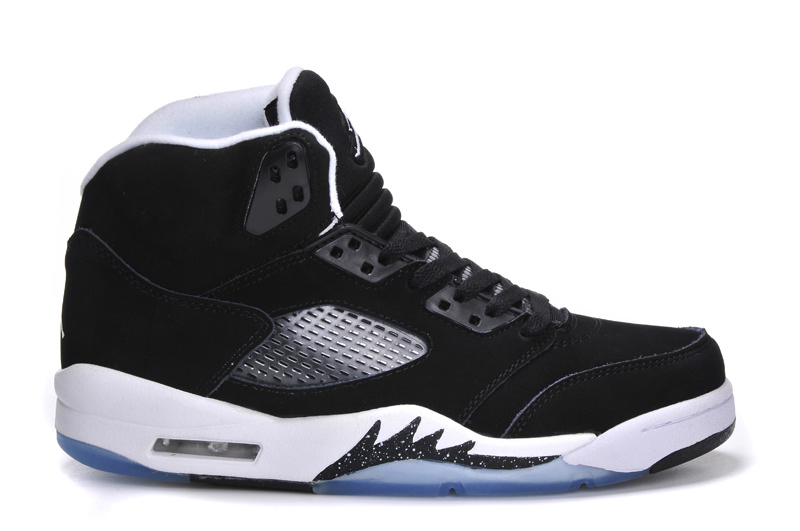 New Nike Air Jordan 5 Retro Black White Shoes - Click Image to Close