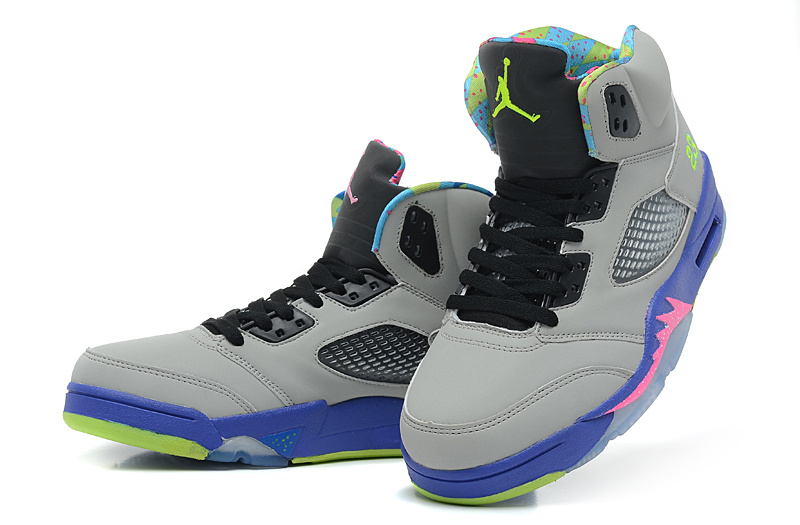 New Nike Air Jordan 5 Retro Grey Black Purple Pink Shoes - Click Image to Close