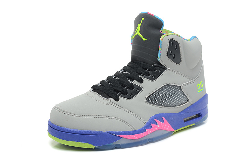 New Nike Air Jordan 5 Retro Grey Black Purple Pink Shoes - Click Image to Close