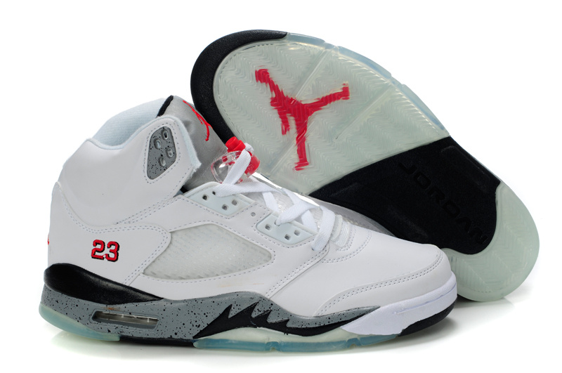 Nike Jordan 5 Retro White Black Grey For Women - Click Image to Close