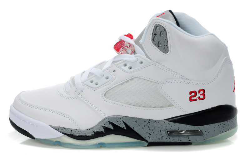 Nike Jordan 5 Retro White Black Grey For Women - Click Image to Close